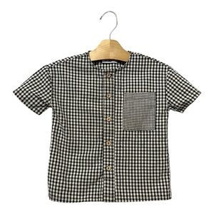 Resort By Euro Boys Black & White Check Button-Up Shirt Size 4 Short Sleeves